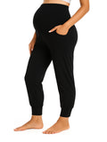 Maternity Pants Women Stretchy Comfortable Lounge Pants High Waist Belly Support Straight Leg Casual Pregnancy Pants with Pockets