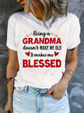 Grandma Slogan Letter Print T-Shirt Women Crew Neck Short Sleeve Casual Graphic Tee Being a Grandma Gift Polyester Soft Everyday Layering Top S-XXL