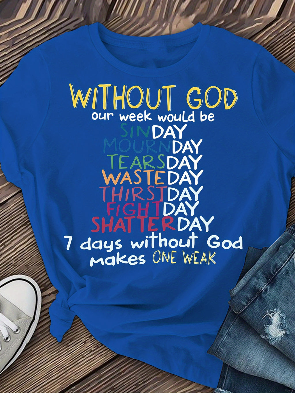 Christian Letter Print T-Shirt Women Crew Neck Short Sleeve Faith Graphic Tee Casual Spring Summer Machine Washable S-XXL