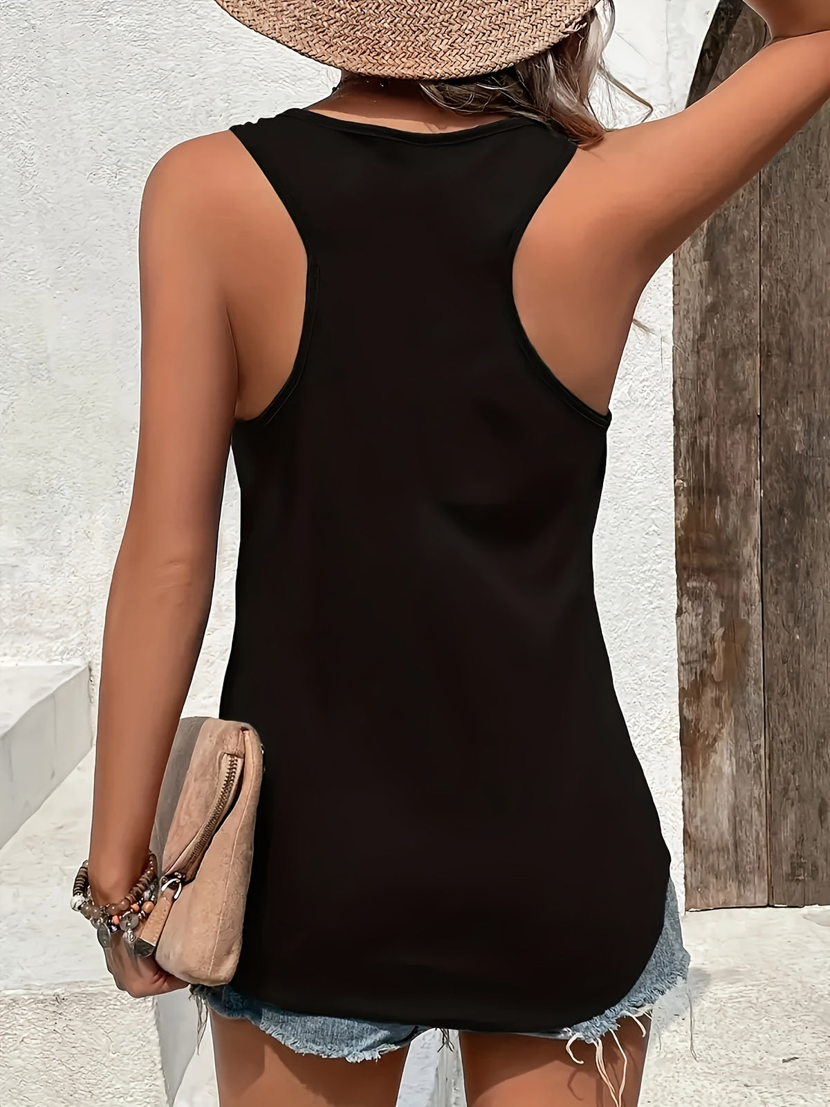 Moon Butterfly Gothic Print Camisole for Women - Slim Round Neck Sleeveless Vest Top, Soft Stretchy Casual Tank for Summer Wear, Lightweight Trendy Graphic Camisole