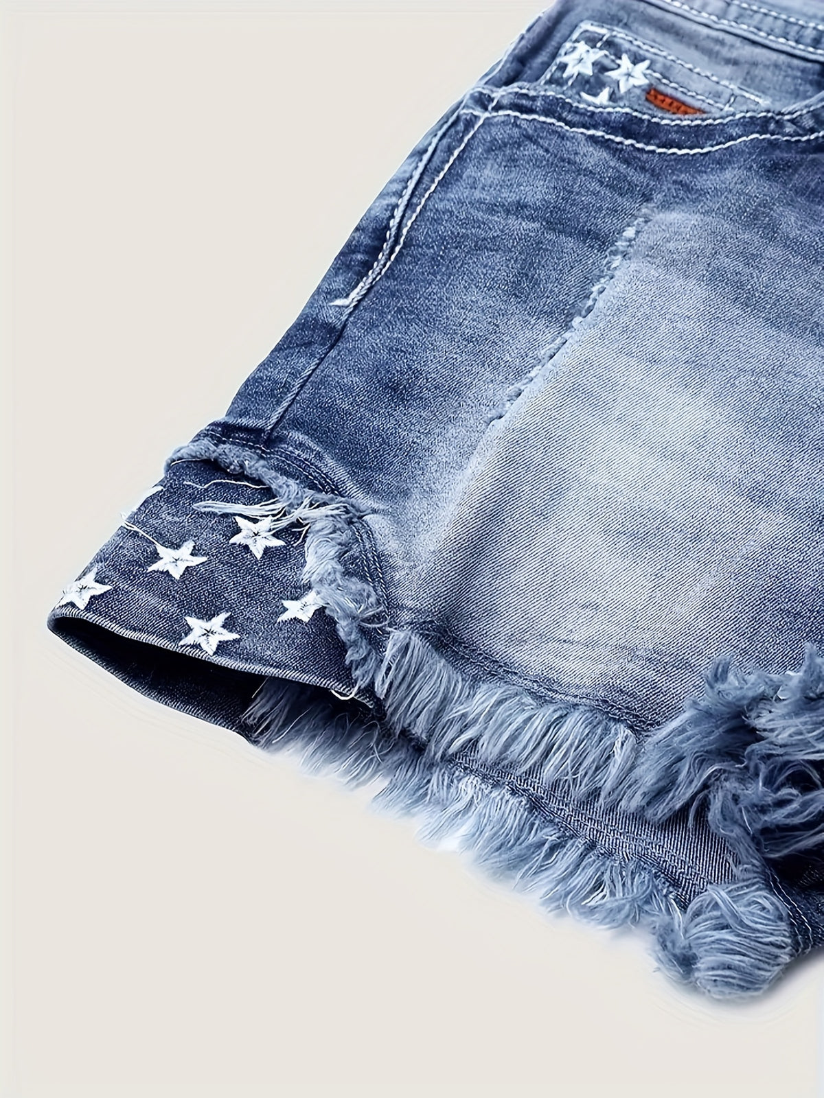 Women Star Striped American Flag Stretch Denim Shorts Patriotic Print Casual Summer Jean Shorts Grey XL