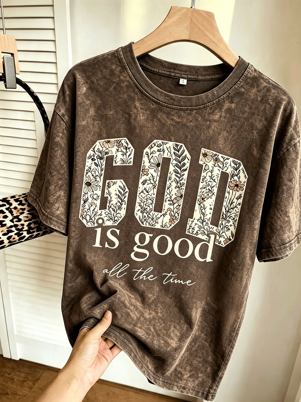 Vintage Batik Print Washed Graphic T-Shirt Women Crew Neck Floral Geometric Casual Tee Autumn Fashion S-XXL