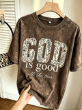 Vintage Batik Print Washed Graphic T-Shirt Women Crew Neck Floral Geometric Casual Tee Autumn Fashion S-XXL
