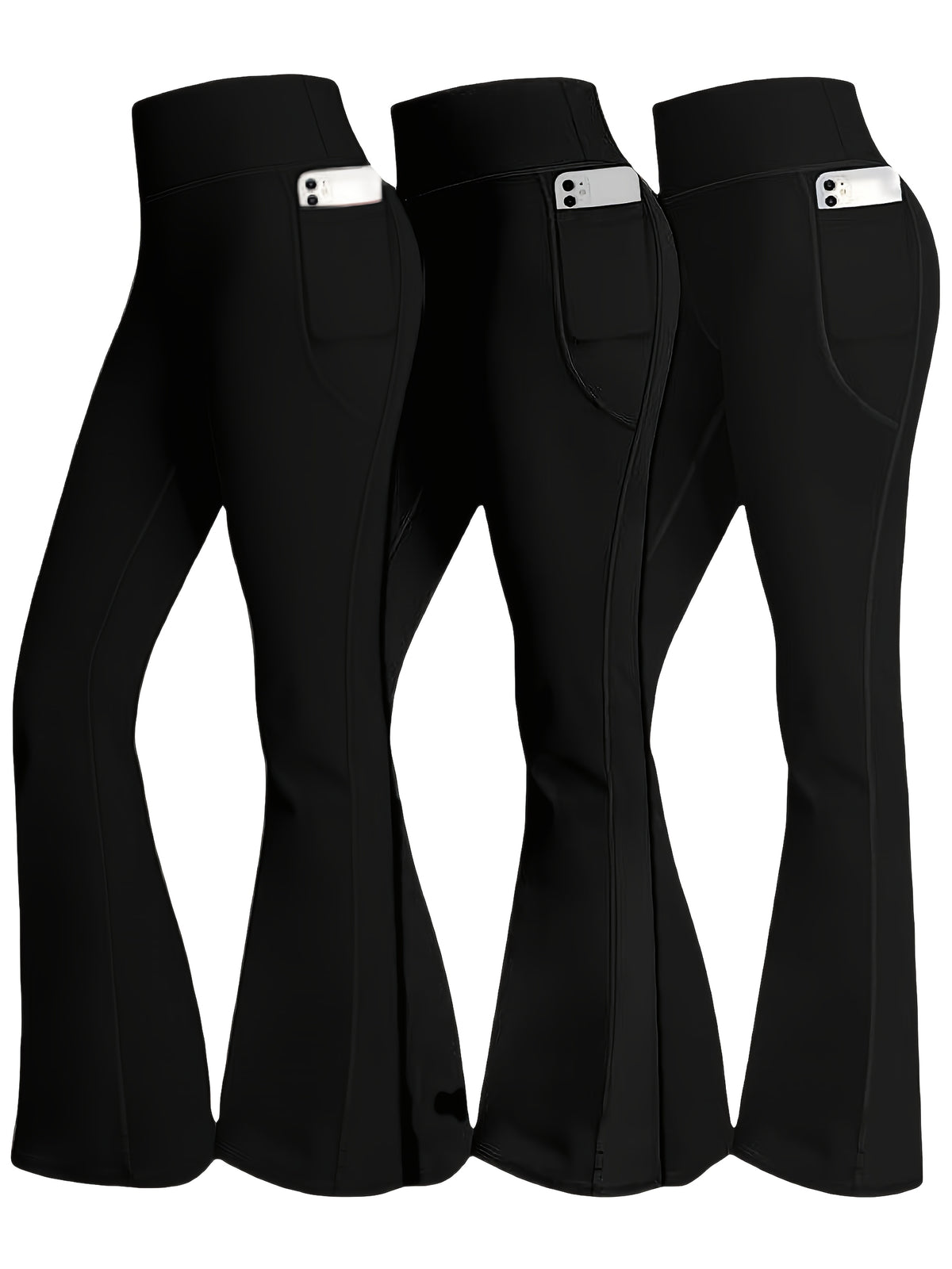 Bell Bottom Flare Leggings Women 3 Pack High Waist Tummy Control Butt Lifting Quick Dry Workwear Casual Flare Pants S-XXL