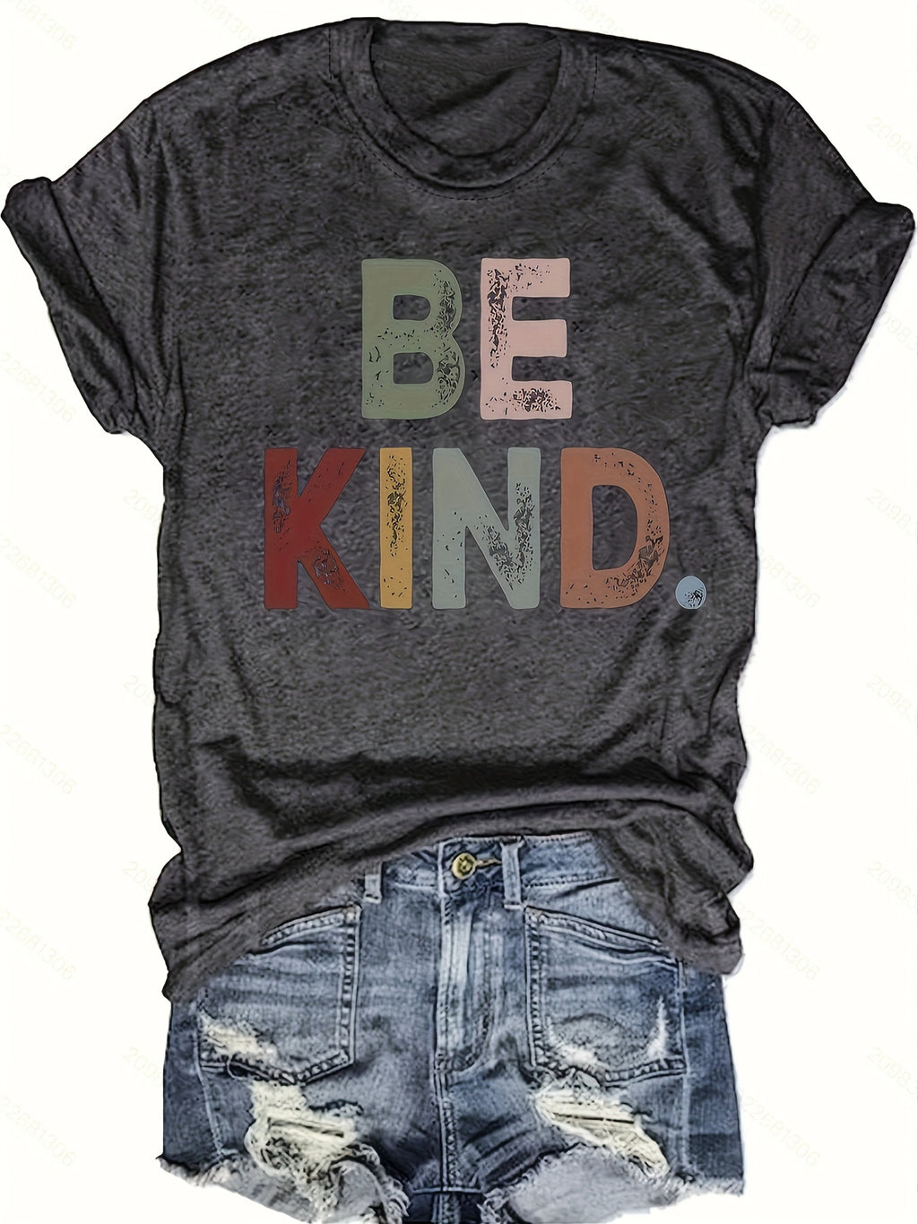 Alphabet Print T-Shirt Women Crew Neck Short Sleeve Casual Graphic Tee Lightweight Breathable Spring Summer All Season S-XXL