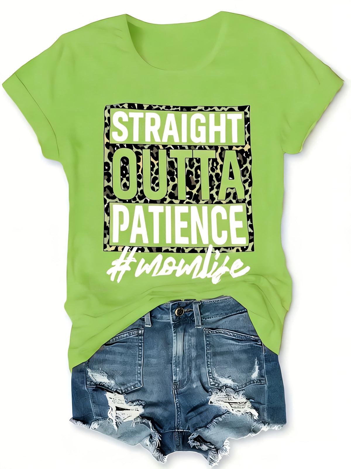 Patience Is Worn Out Slogan T-Shirt Women Crew Neck Short Sleeve Geometric Print Casual Graphic Tee Polyester Mid Stretch All Season Funny Statement Top S-XXL