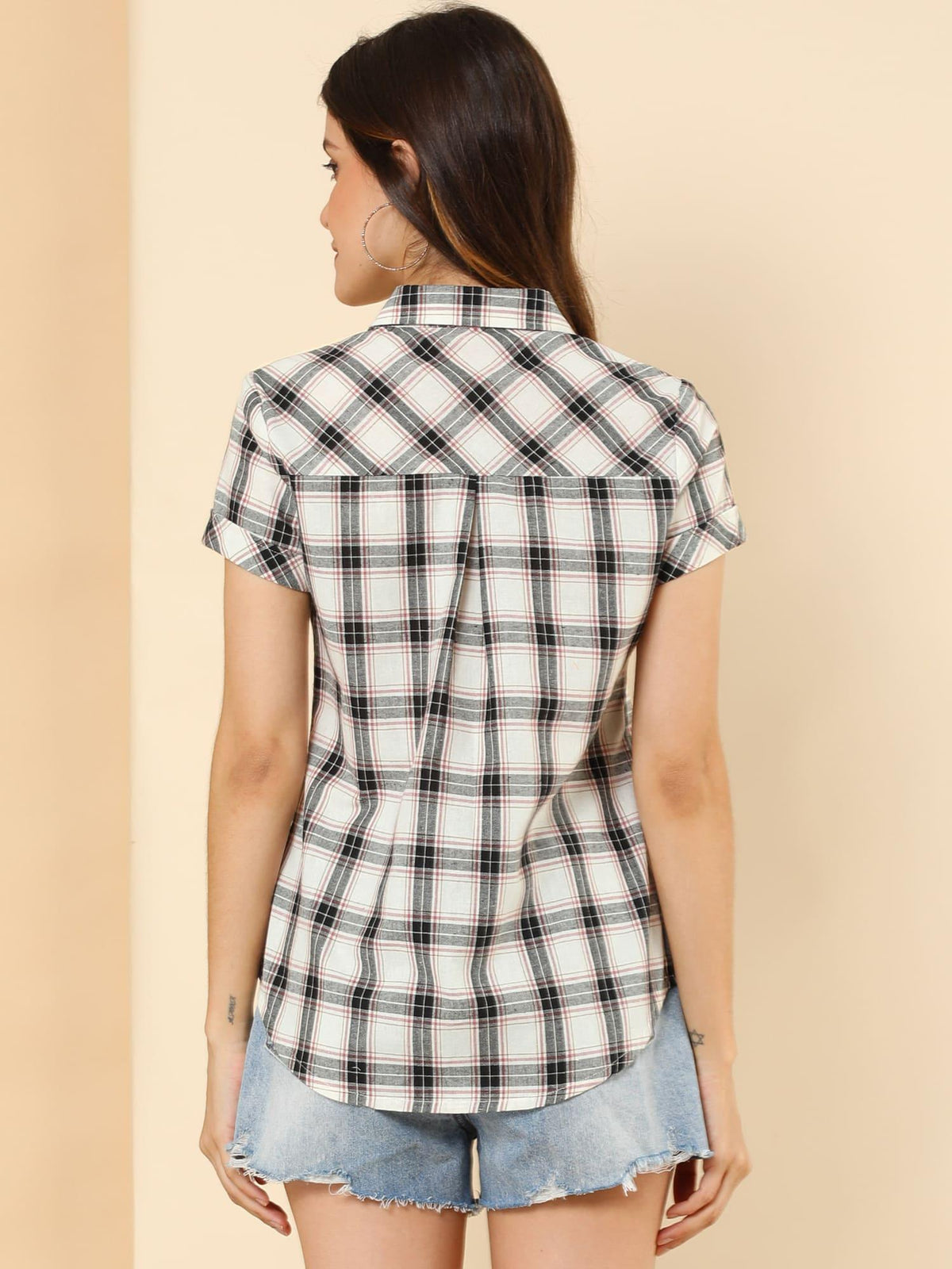 Western Plaid Button Shirt for Women | Classic Flannel Checkered Long Sleeve Top | Casual Country Style Blouse | Machine Washable Women's Plaid Shirt