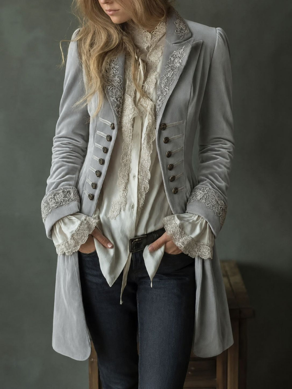 Women Elegant Casual Long Sleeve Reversible Collar Blouse Retro Work Casual Navy Black Grey Blue Peach Pink S-XXL