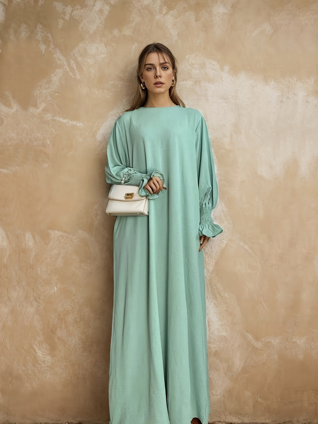 Soft Crepe Abaya with Pocket Muslim Women Prayer Abaya Solid Color Woven Fabric Modest Dress Sizes S M L Multiple Colors Everyday Wear