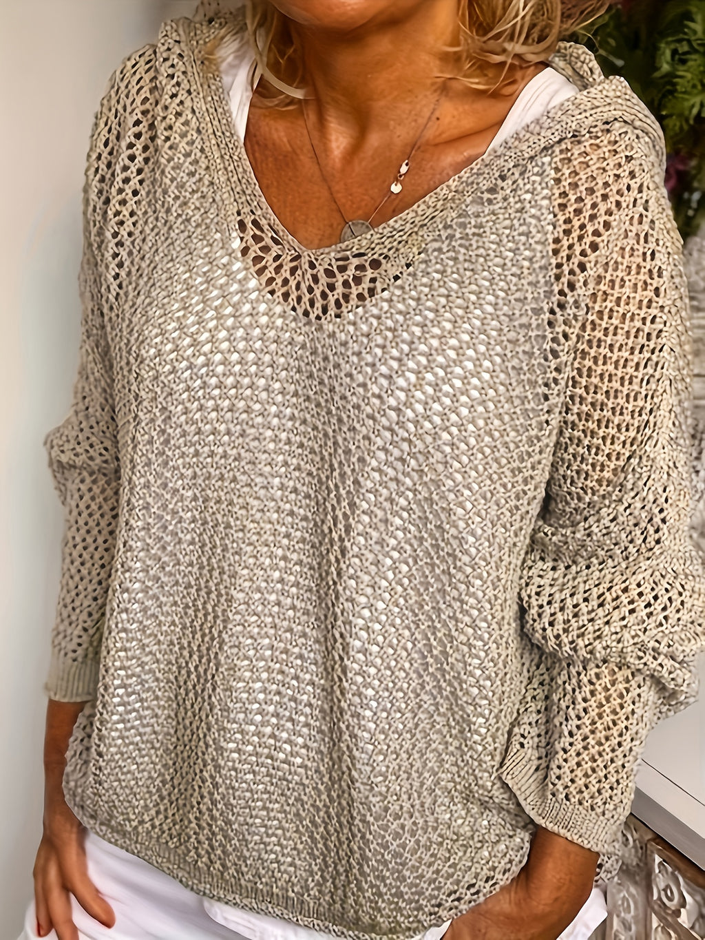 Lace-Up Hooded Pullover Sweater for Women – Lightweight Oversized Hoodie Outerwear for Spring Summer, Casual Wear, Shopping, Strolling & Vacation