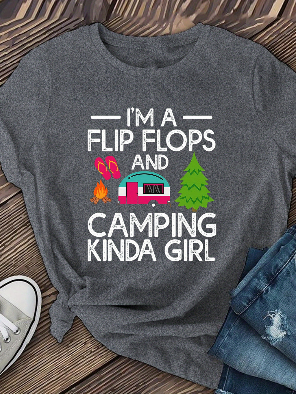 Funny Quotes Graphic Tee Women Loose Crew Neck Short Sleeve T-Shirt | Casual Statement Print Top Spring Summer Fall