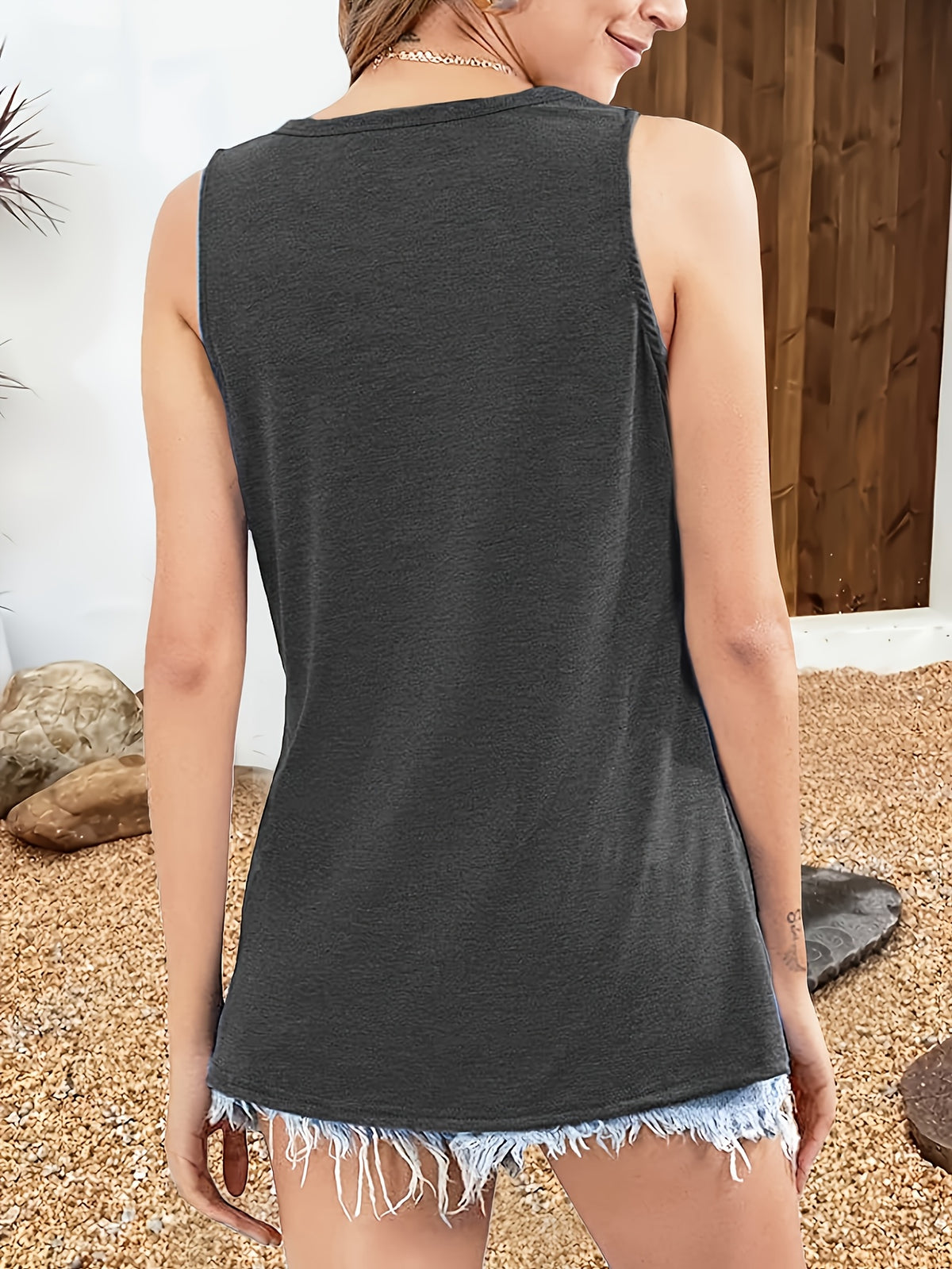 American Flag Cowboy Boots Hat Print Tank Top Women 4th of July Summer Patriotic Tee