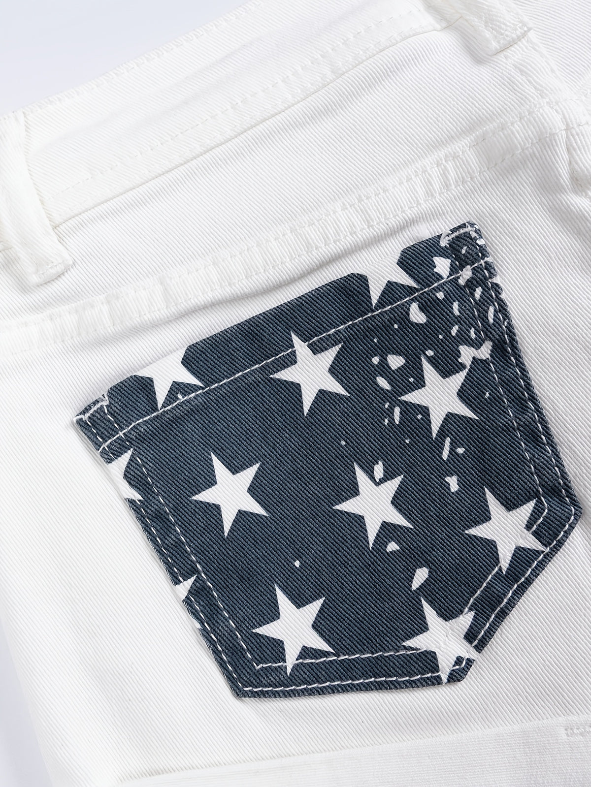 Retro Star Print Denim Shorts Women Low Waist White Washed Stripe Frayed Trim Hot Pants Casual Summer Y2K Cute Outfits