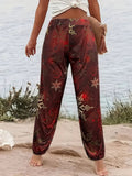 Floral Patchwork Loose Long Pants Women Casual Cute Print Wide Leg Summer Trousers Comfortable Everyday Wear
