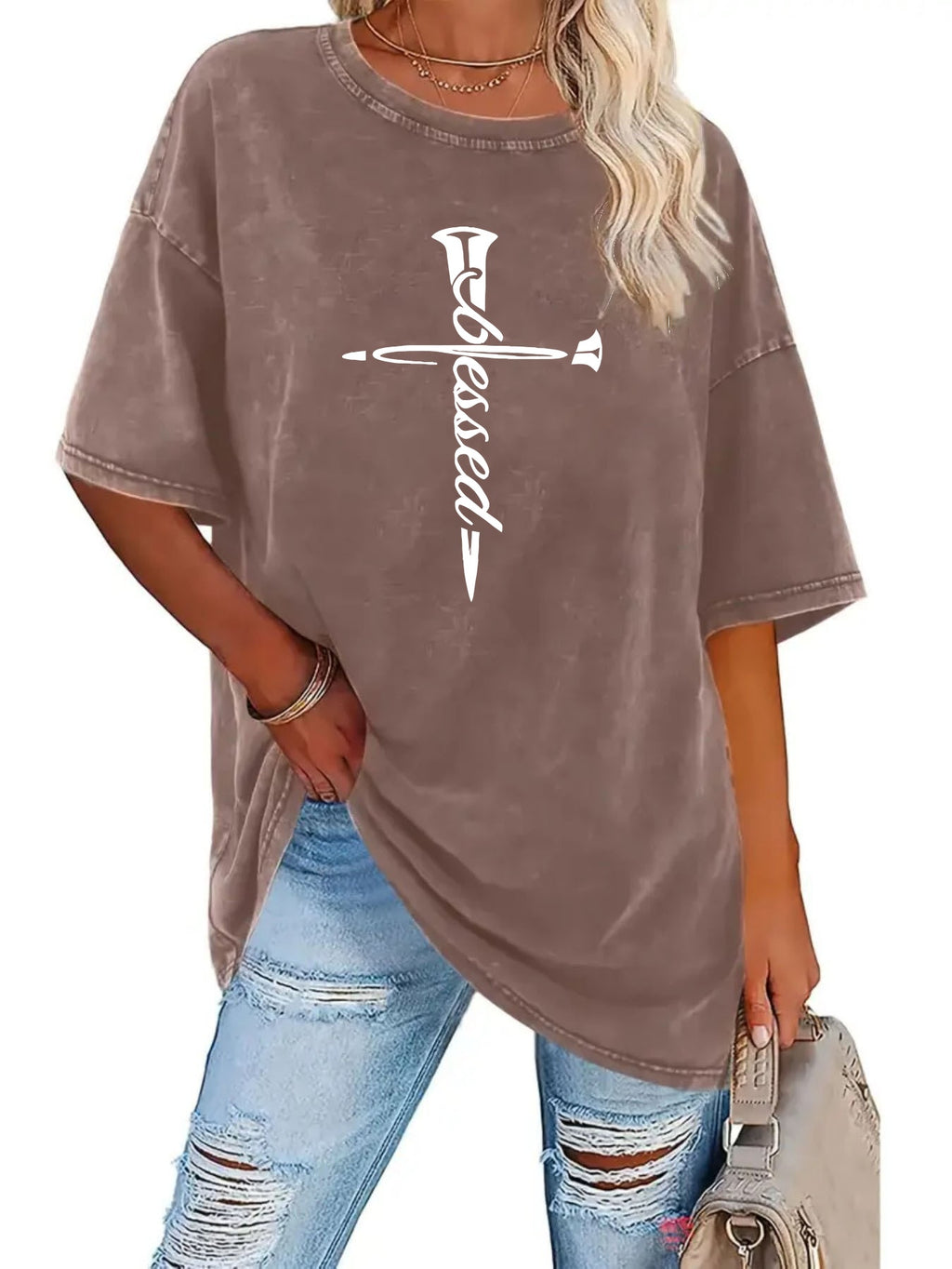Retro Washed Graphic Print T-Shirt Women 230g Heavyweight Round Neck Short Sleeve Loose Fit Street Style Casual Tee S-XXL