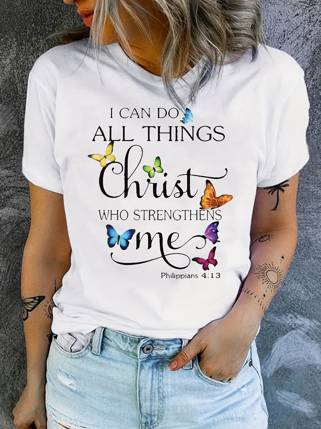 Bible Verse Letter Print T-Shirt Women Casual Short Sleeve Crew Neck Christian Graphic Tee Faith Layering Top S-XXL