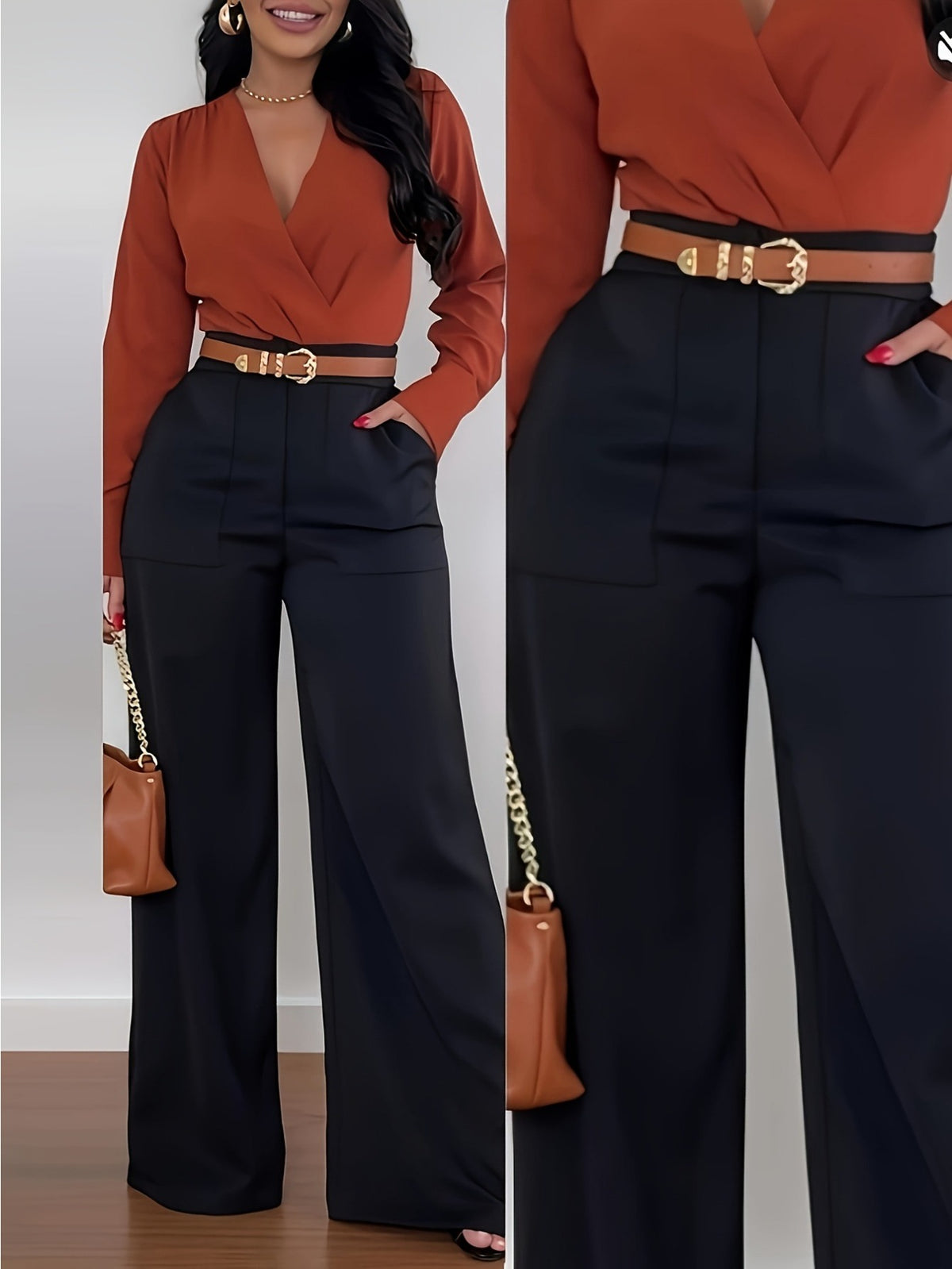 Wide Leg Dress Pants Women High Waist Elegant Suit Trousers with Pockets Casual Office Work Polyester Long S-XXL