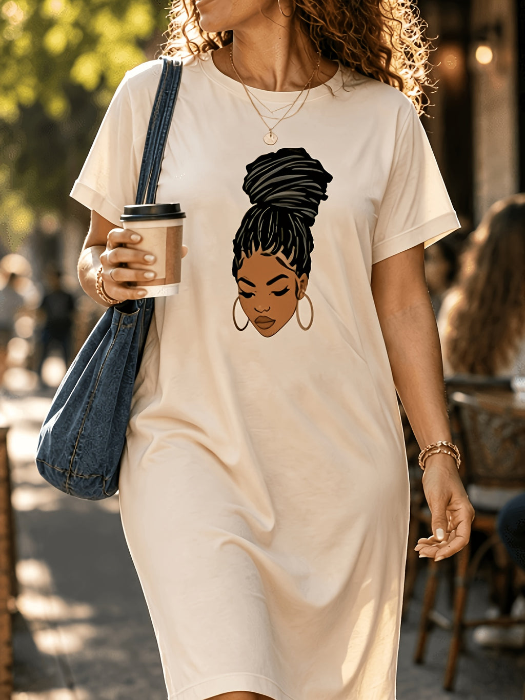 Plus Size Casual Summer Dress for Women - Black Magic Graphic Print, Loose Fit Short Sleeve Lightweight Dress, Sizes 1XL-5XL