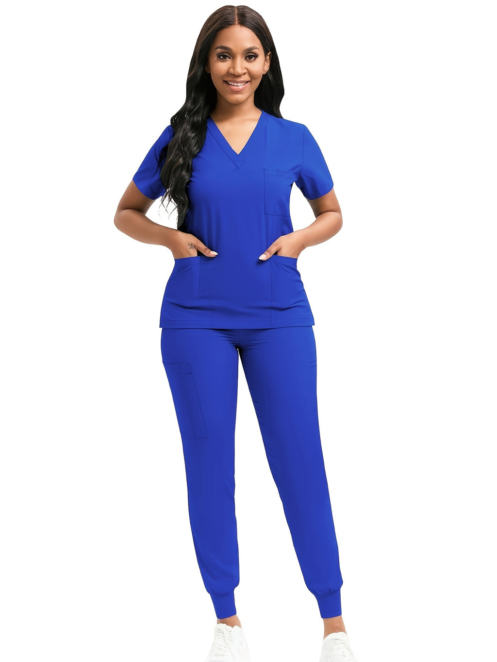 Women Scrub Set V-Neck Top & Jogger Pants 2pcs Nursing Uniform Suit Workwear for Hospital Dental Clinic Pet Clinic | Mira Roam