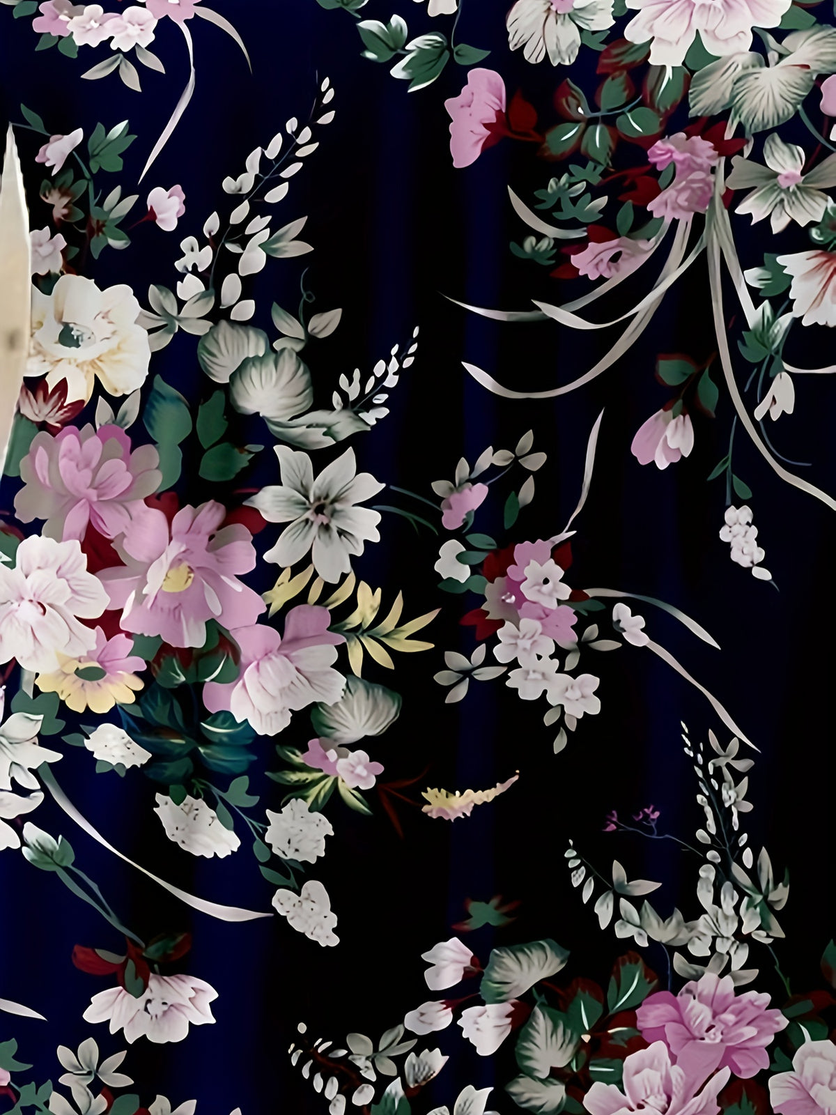 Floral Print V-Neck Top Women 3/4 Sleeve Elegant Notched Blouse Casual Spring Summer Shirt Feminine S-XXL