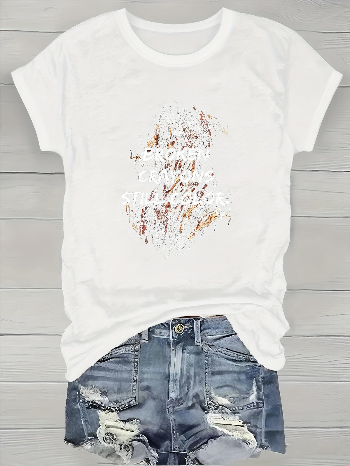 Illustration Drawing Print T-Shirt Women Crew Neck Short Sleeve Casual Graphic Tee 180gsm Polyester Medium Stretch Lightweight Spring Summer Top S-XXL