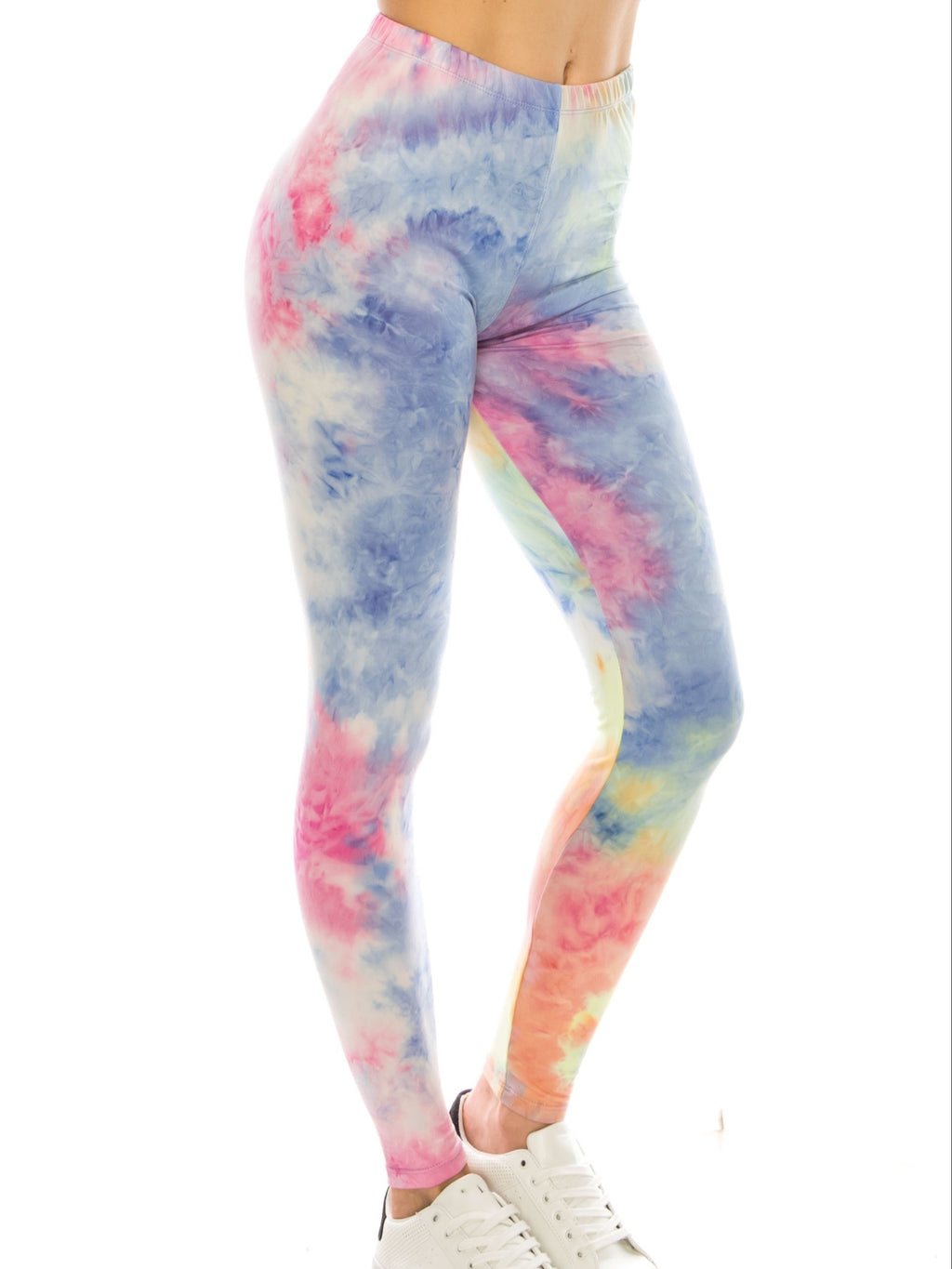 Tie Dye Print Yoga Leggings for Women – Skinny High Stretch Casual Sports Everyday Bottoms, 4 Styles One Size