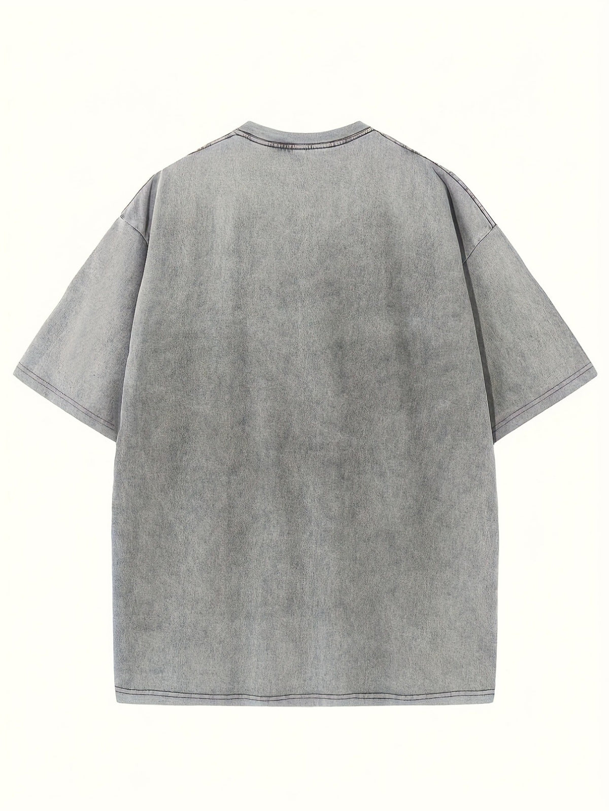 Retro Washed Print Loose T-Shirt for Women - 230g Thick Crew Neck Short Sleeve Street Style Casual Tee Spring Summer Machine Washable
