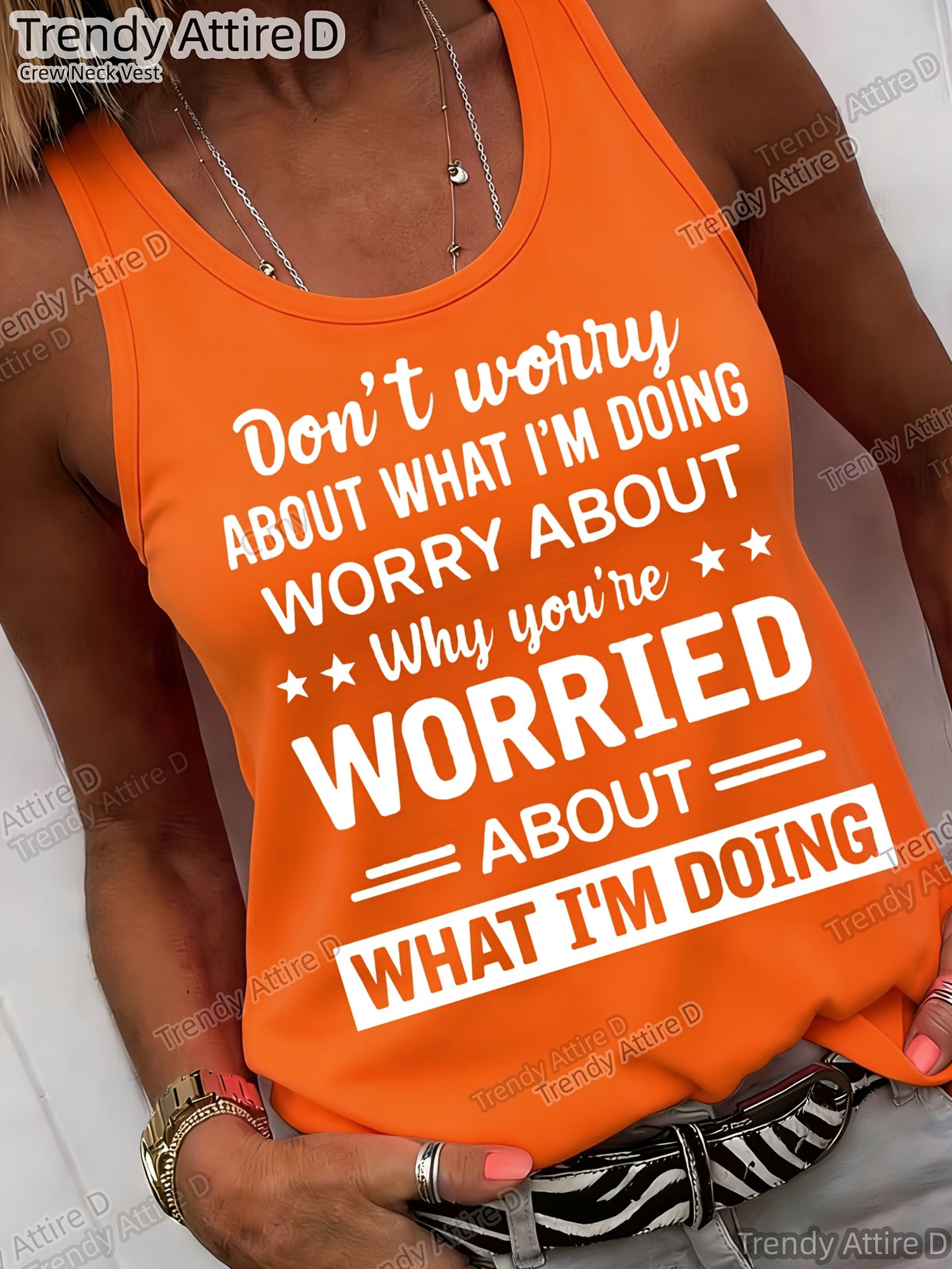 Don't Worry Slogan Tee Women Funny Text Print Crew Neck Short Sleeve Loose Fit T-Shirt Casual All-Season Graphic Top S-XXL