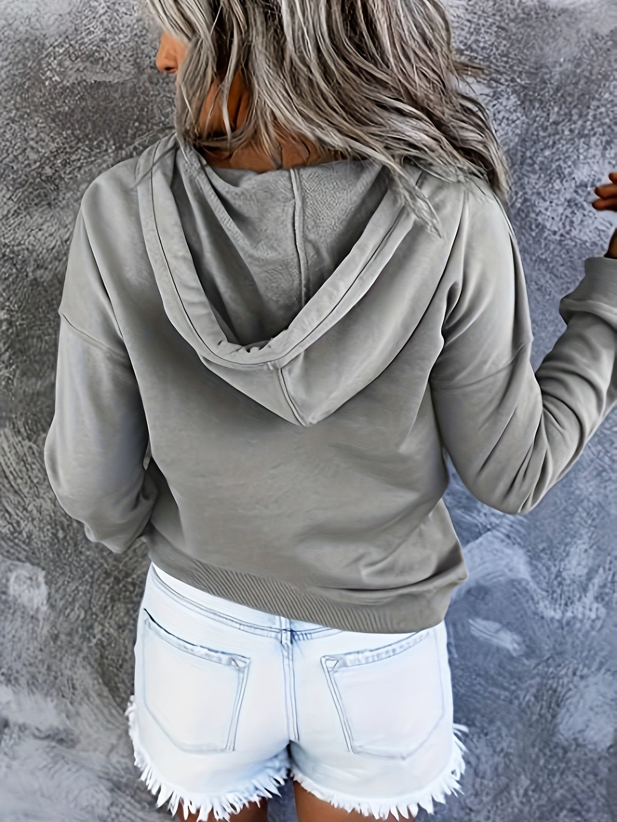Women Oversized Button Hoodie Sweatshirt Long Sleeve Kangaroo Pocket Ribbed Cuff Casual Pullover Black Grey Burgundy Apricot S-XXL