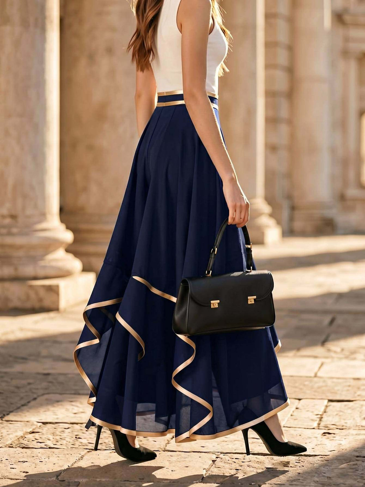High Waist Wide Leg Trousers Women Non-Stretch Solid Color Semi-Formal Office Commute Elegant Professional Spring Summer Hand Washable S-XXL