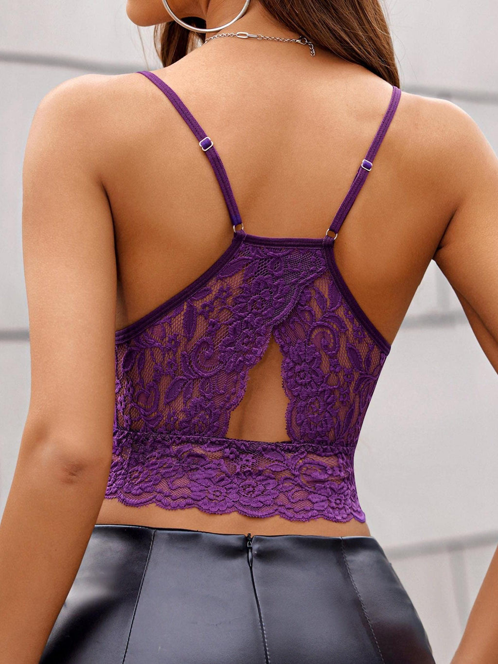 Lace Bralette Crop Top for Women | High Neck Racerback Camisole | Double-Layer Lace Cami Bra Top | Sexy Lingerie-Style Casual Tank Women