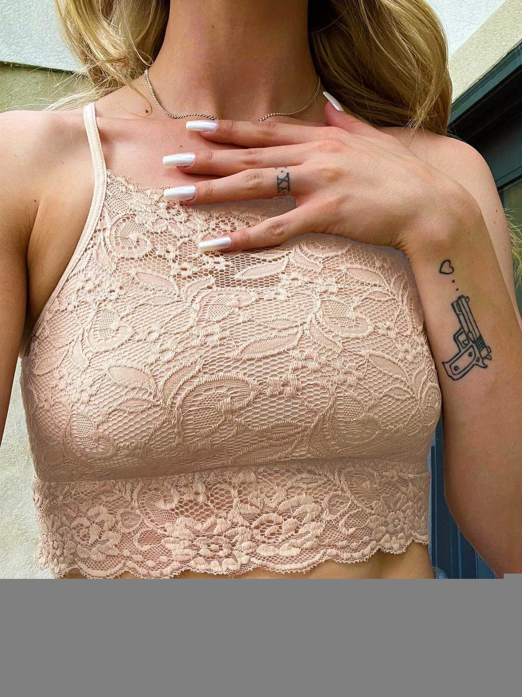 Lace Bralette Crop Top for Women | High Neck Racerback Camisole | Double-Layer Lace Cami Bra Top | Sexy Lingerie-Style Casual Tank Women