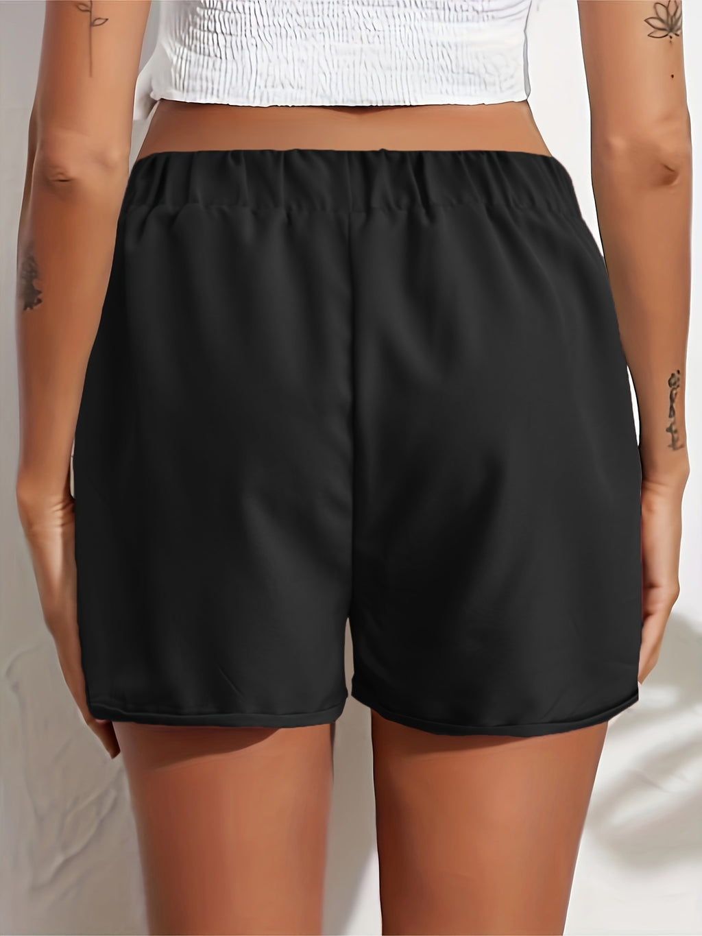 Women's High Waist Casual Shorts with Pockets Elastic Waistband Summer Comfortable Loose Fit Short Pants for Women S-XXL Multi-Color