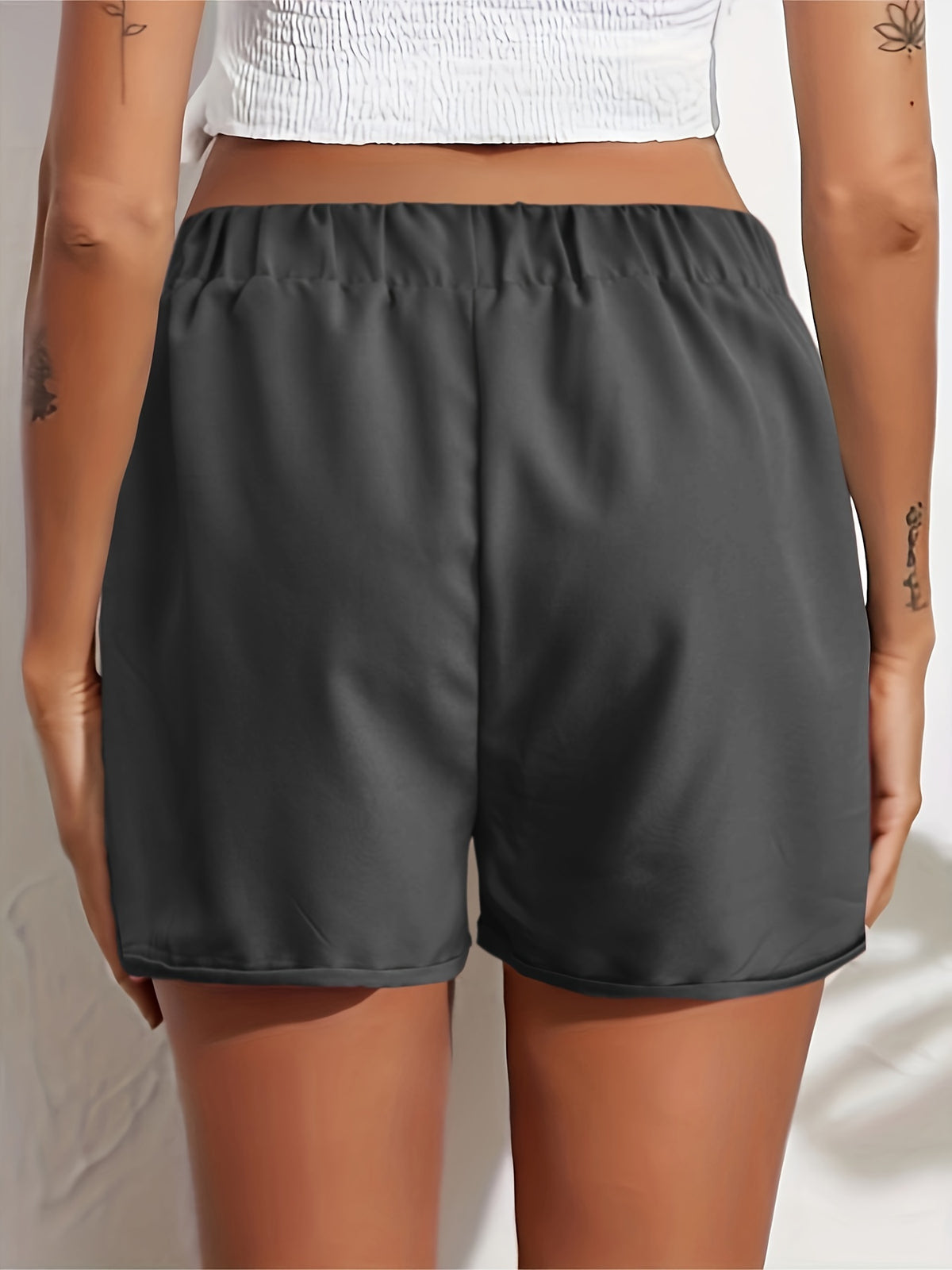 Women's High Waist Casual Shorts with Pockets Elastic Waistband Summer Comfortable Loose Fit Short Pants for Women S-XXL Multi-Color