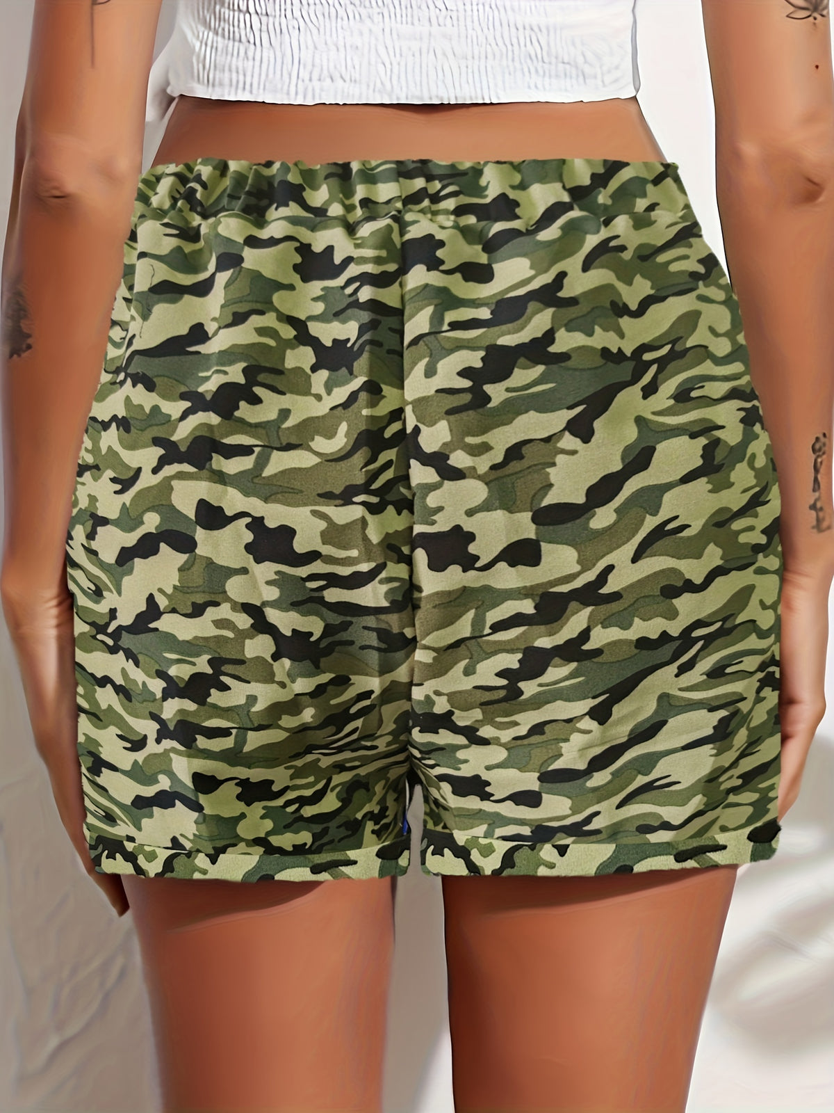 Women's High Waist Casual Shorts with Pockets Elastic Waistband Summer Comfortable Loose Fit Short Pants for Women S-XXL Multi-Color