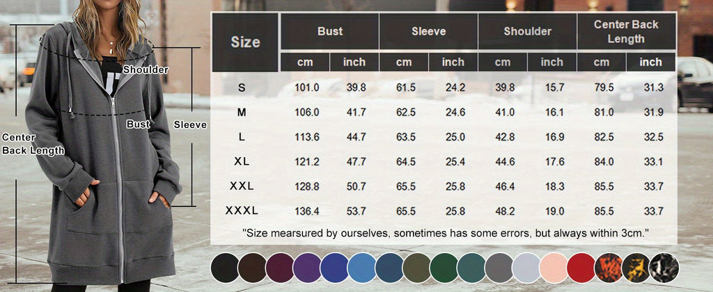 Zip Up Hoodie Women Oversized Long Sleeve Sweatshirt Pockets Casual Jacket Relaxed Fit Spring Fall Cozy Everyday Wear