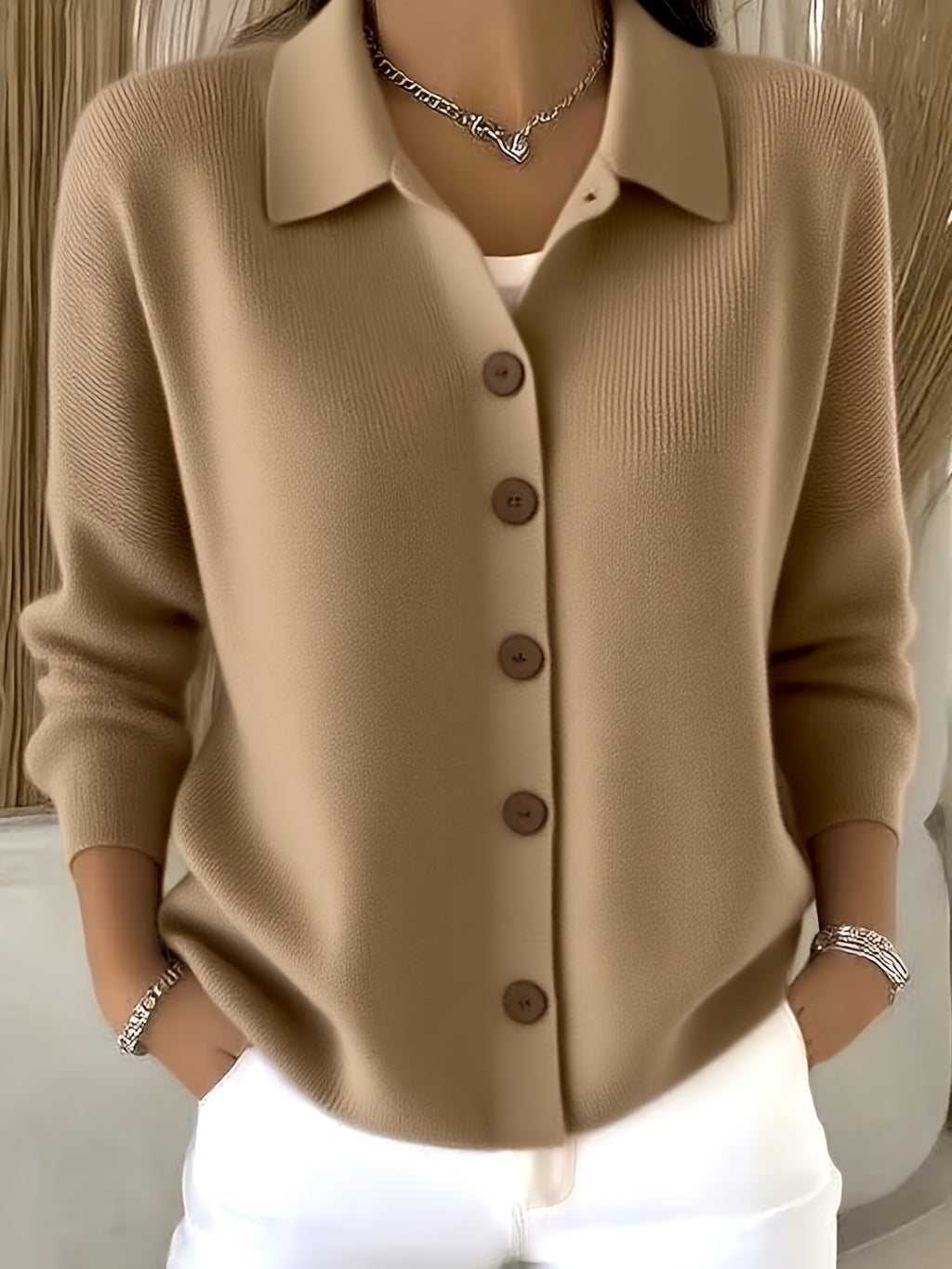 Women's Oversized Cardigan Sweater Button Up Long Sleeve Knit Jacket Casual Outwear Trendy Fall Winter Cozy Layering Coat