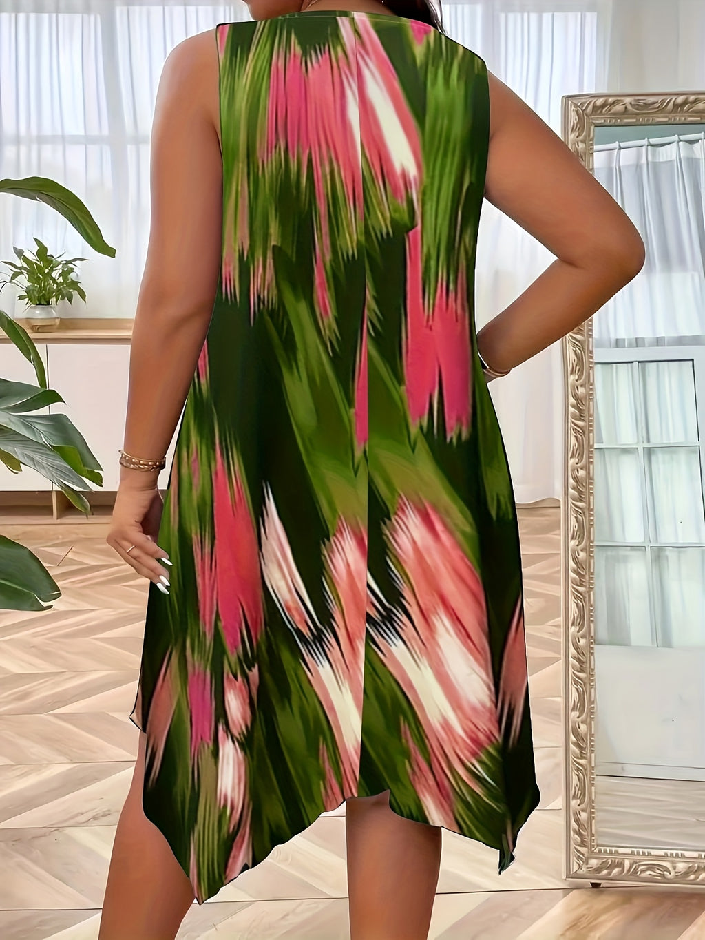 Bohemian Print Sleeveless Maxi Dress for Women – Elegant Loose Fit Summer Long Dress for Beach, Travel & Vacation