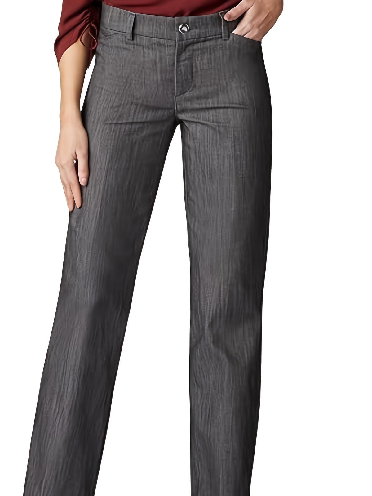 High Waist Straight Leg Pants Women Loose Elastic Waist Casual Trousers Fashionable Comfy Everyday Bottoms S-XXL