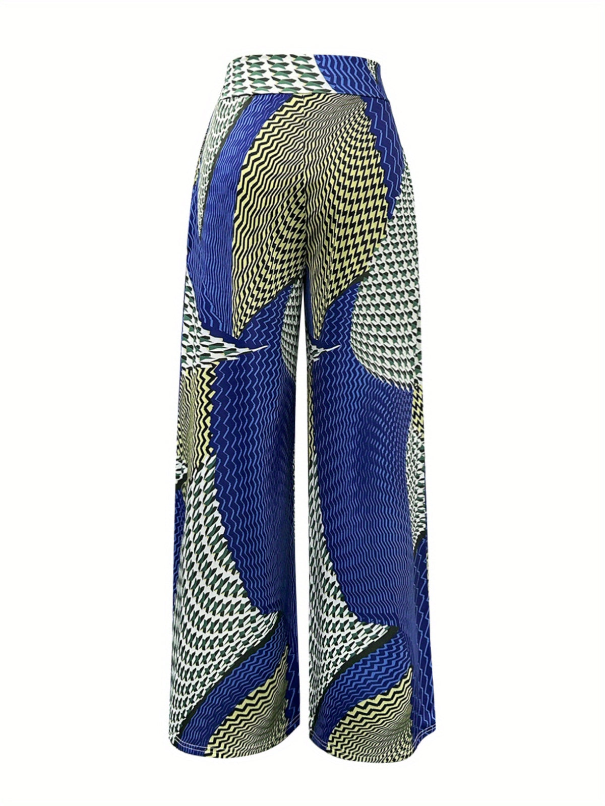 Retro Print Wide Leg Pants Women Loose Fit Long Pants Casual Commute Everyday Wear Violet Blue Mixed Colors S-XXL