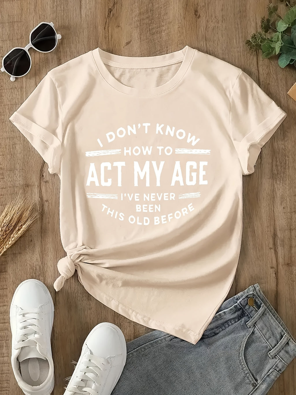 Alphabet Graphic Print T-Shirt for Women - Lightweight Breathable Crew Neck Short Sleeve Casual Tee Spring Summer Soft Stretch Top