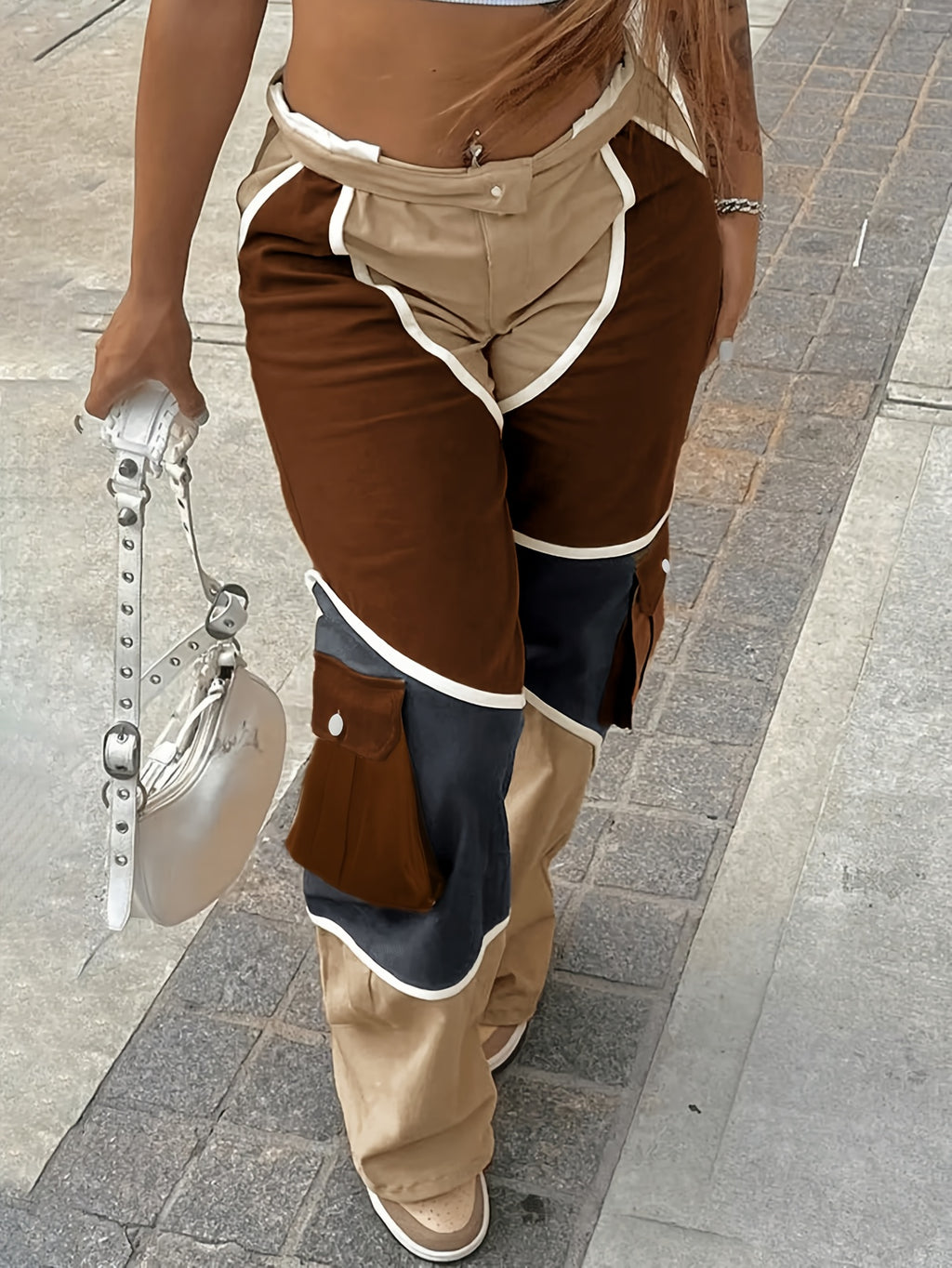 Women's Fashion Long Overalls Casual Bib Pants Khaki Royal Blue Camel XS XL XXL
