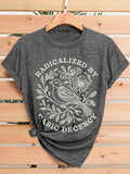 Bird Graphic Print T-Shirt Women Short Sleeve Crew Neck Casual Commute Top Minimalist Tee Spring Summer Fall S-XXL