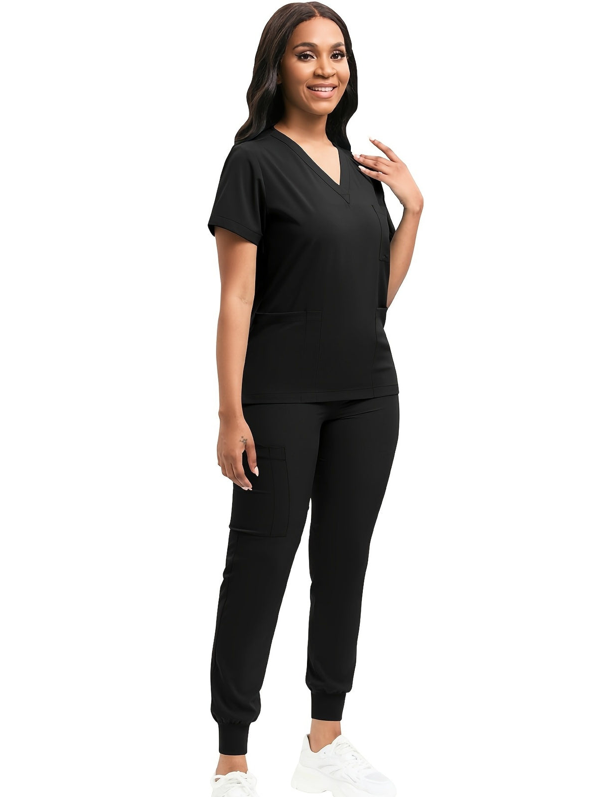Women Scrub Set V-Neck Top & Jogger Pants 2pcs Nursing Uniform Suit Workwear for Hospital Dental Clinic Pet Clinic | Mira Roam