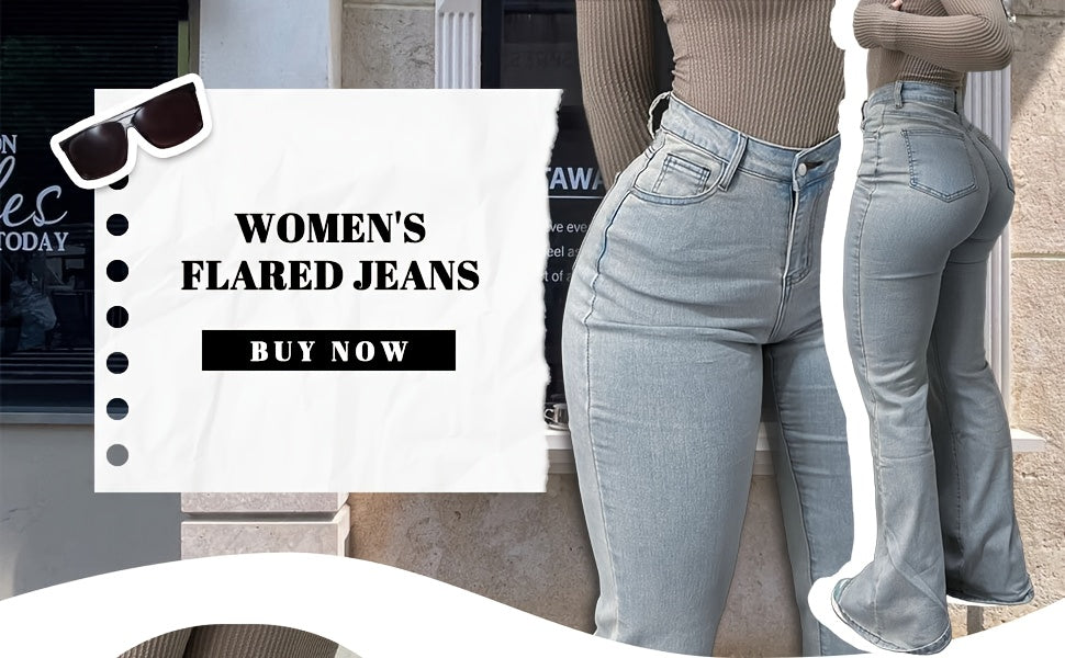 Women's Y2K Straight Leg Denim Pants High Elastic Vintage Street Style Solid Color Long Jeans Versatile Trendy Fashion Bottoms