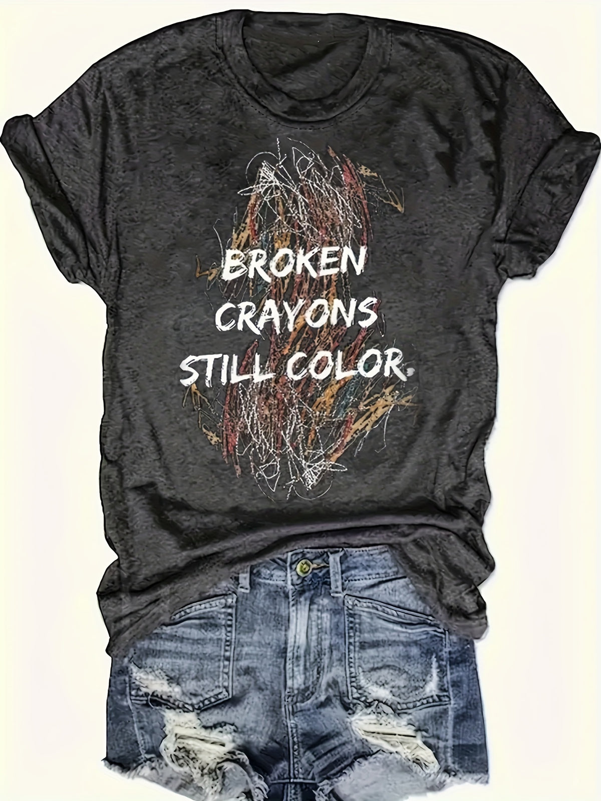 Illustration Drawing Print T-Shirt Women Crew Neck Short Sleeve Casual Graphic Tee 180gsm Polyester Medium Stretch Lightweight Spring Summer Top S-XXL