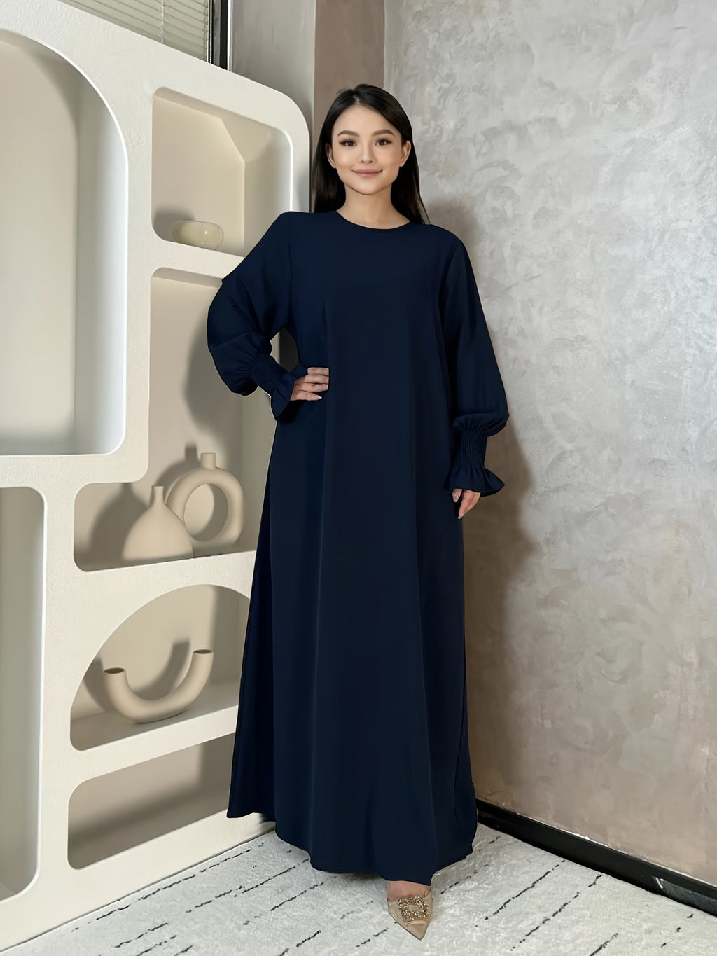 Soft Crepe Abaya with Pocket Muslim Women Prayer Abaya Solid Color Woven Fabric Modest Dress Sizes S M L Multiple Colors Everyday Wear