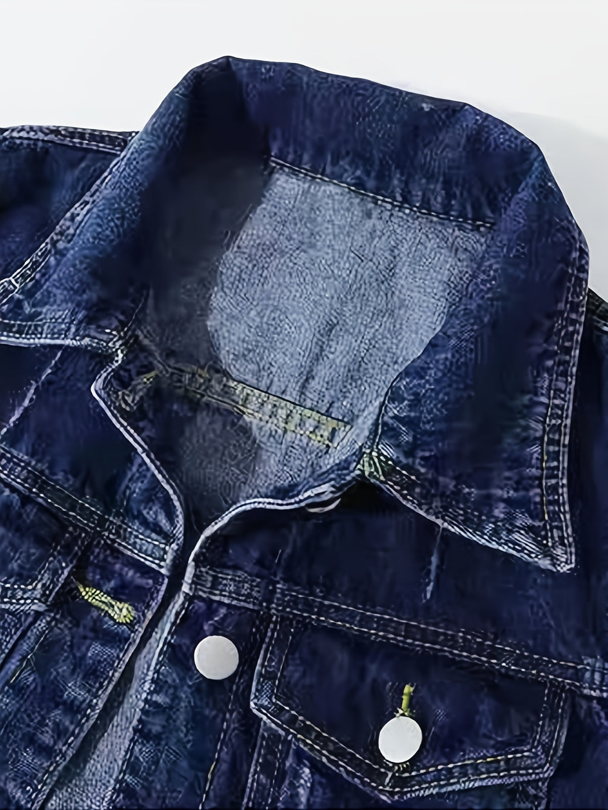 Vintage Wash Cropped Denim Jacket Women Slim Fit Button-Up Casual Spring Fall Layering Dark Blue Medium Blue S-XXL