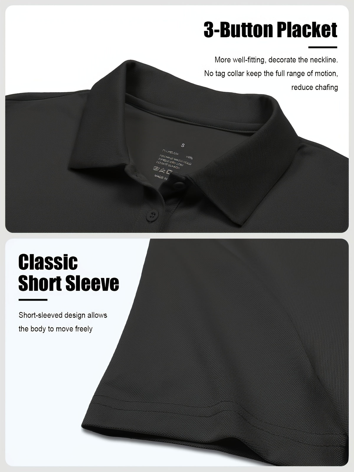 5 Pack Women's Polo Shirts Short Sleeve 3-Button Collared Moisture-Wicking Uniform Tops Work Casual Spring Summer Fall 100% Polyester