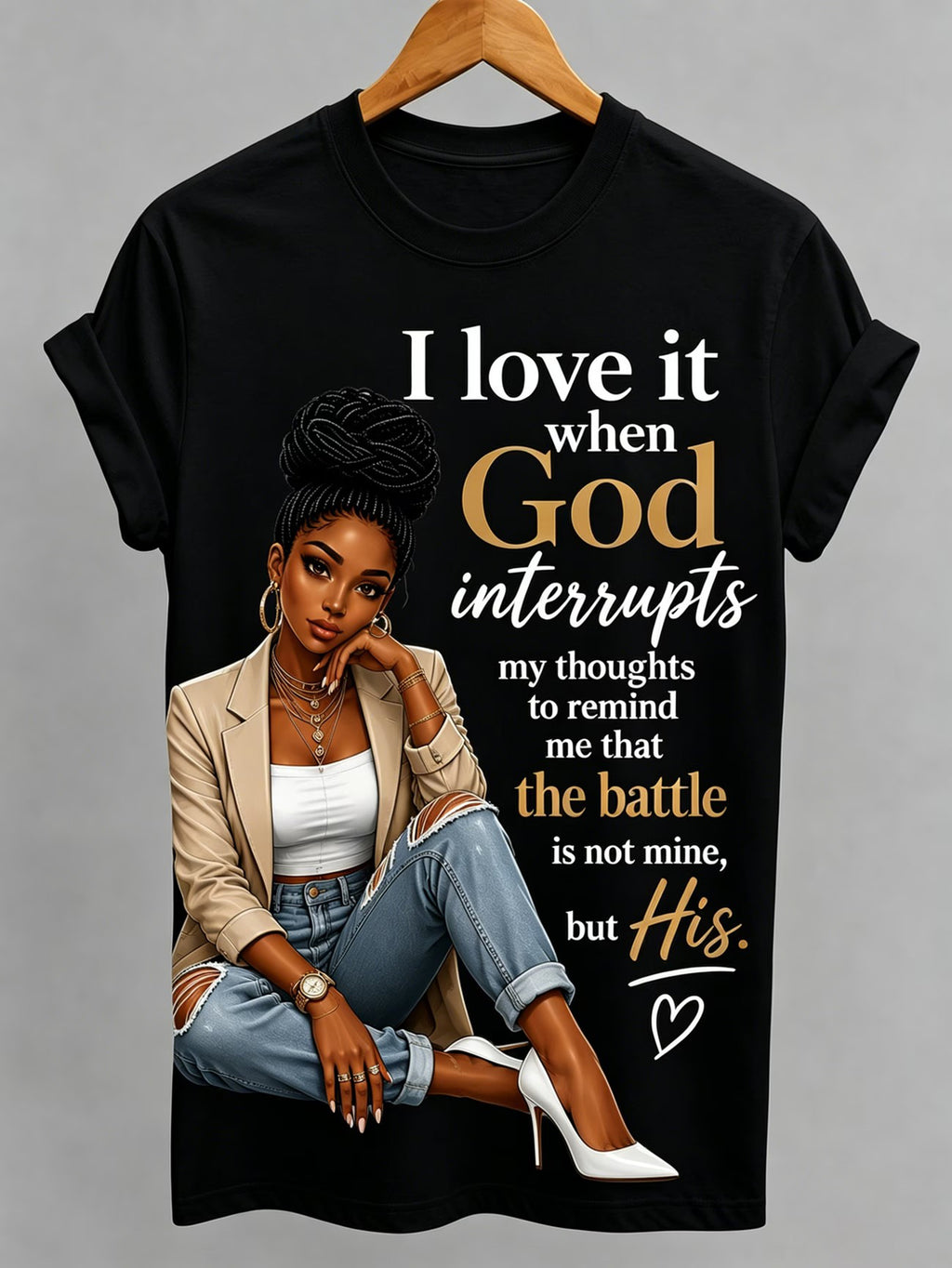 Women's Christian Faith T-Shirt Psalm 46:5 Bible Verse Graphic Tee Casual Round Neck Short Sleeve Inspirational Shirt